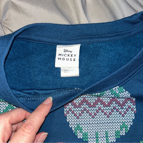 Disney Blue Mickey and Minnie Christmas Sweatshirt - Picture 2 of 11